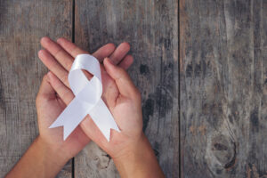 White ribbon symbol of peace International day of non violence.